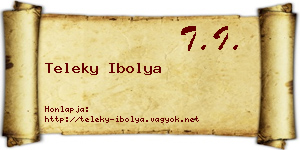 Teleky Ibolya névjegykártya